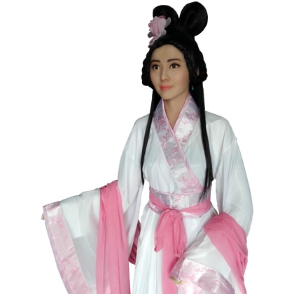 古代美女穿越到現(xiàn)代化餐廳來(lái)迎賓，問好鞠躬餐廳的不二選擇