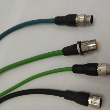M12圓形連接器4針5針8針直頭公母插 Murr lumberg 90°