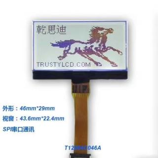 1.9寸屏幕DFSTN全透SPI串口顯示屏12864液晶模塊